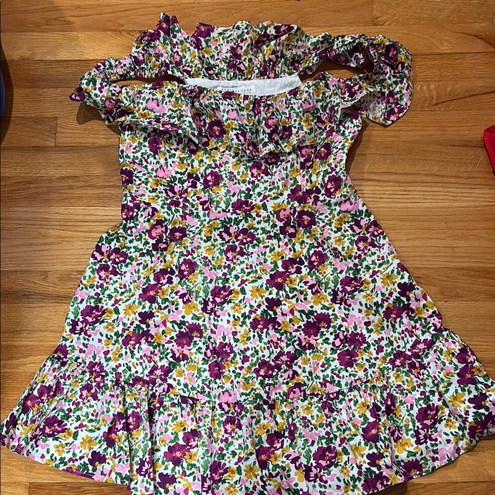 Floral Dress in Purple and Green